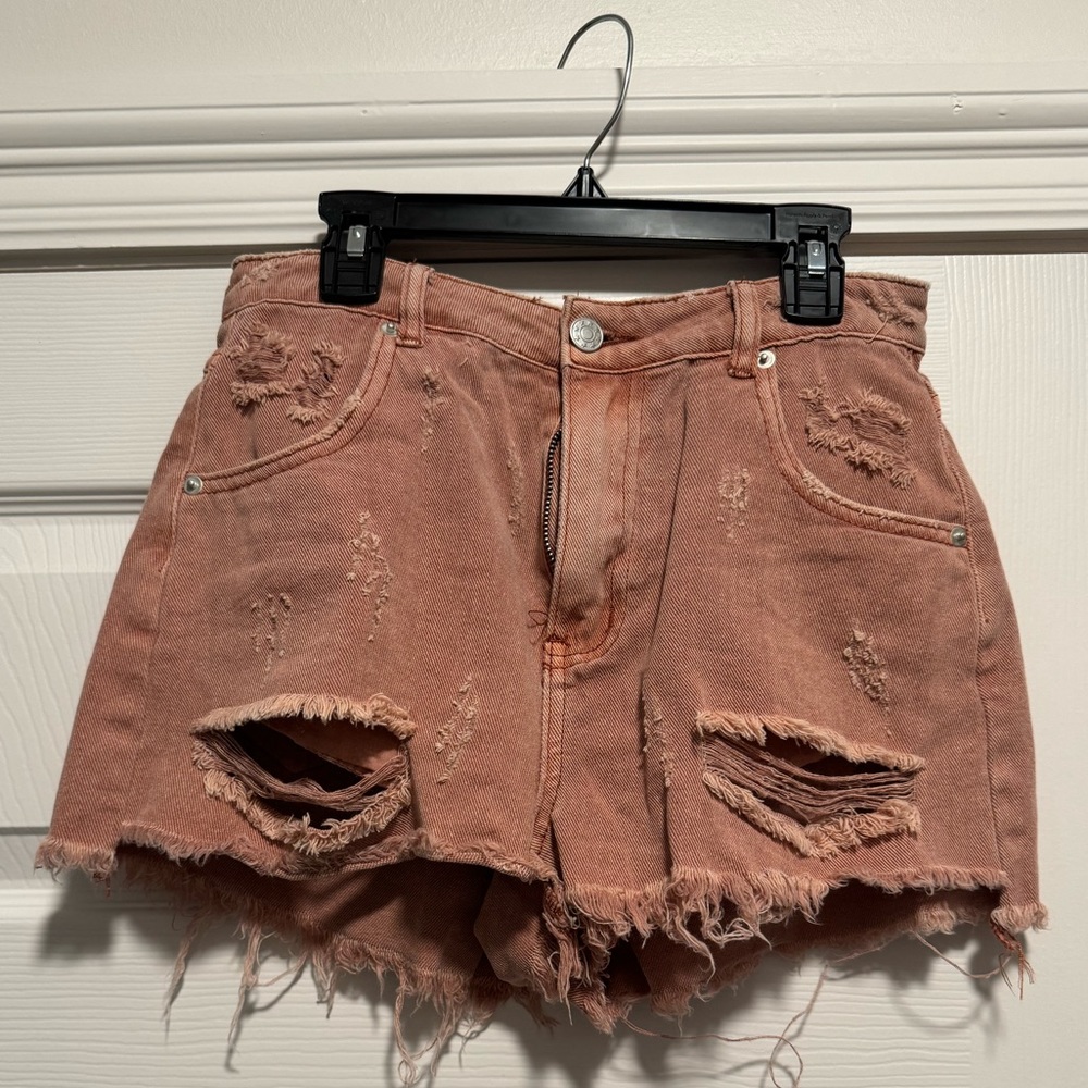 Mustard Seed Colored Denim Shorts - Small